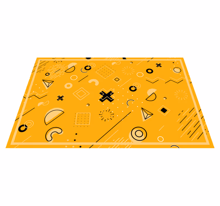 Alfombra vinílica geométrica patrón de formas abstractas - TenVinilo