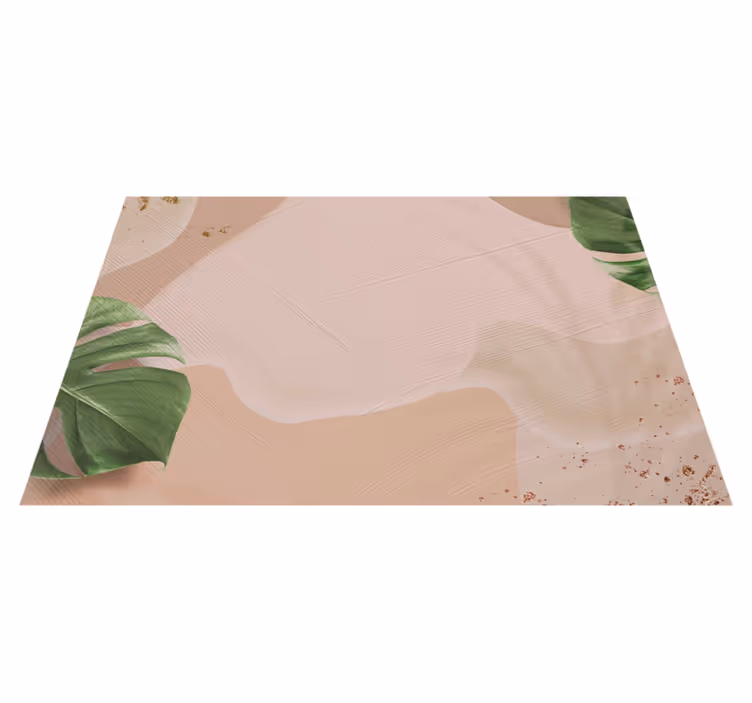 Alfombra vinílica salón rubor de hojas tropicales - TenVinilo