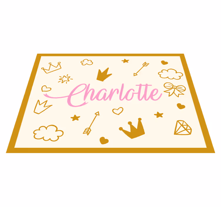 Alfombra vinílica con nombre Corona nombre personalizable - TenVinilo