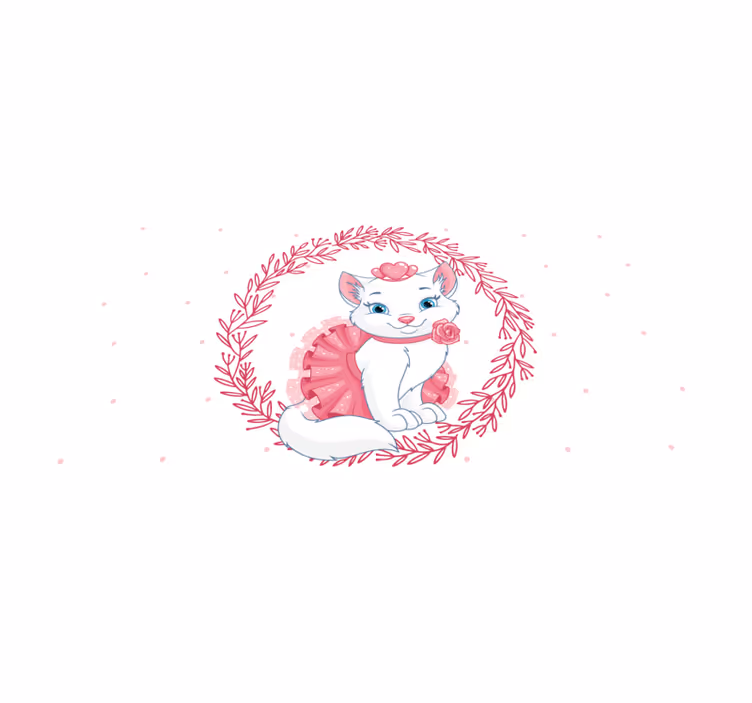 Alfombra vinílica infantil ilustración de gato encantador - TenVinilo