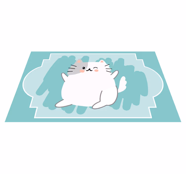 Alfombra vinílica bebé linda ilustración de gato - TenVinilo