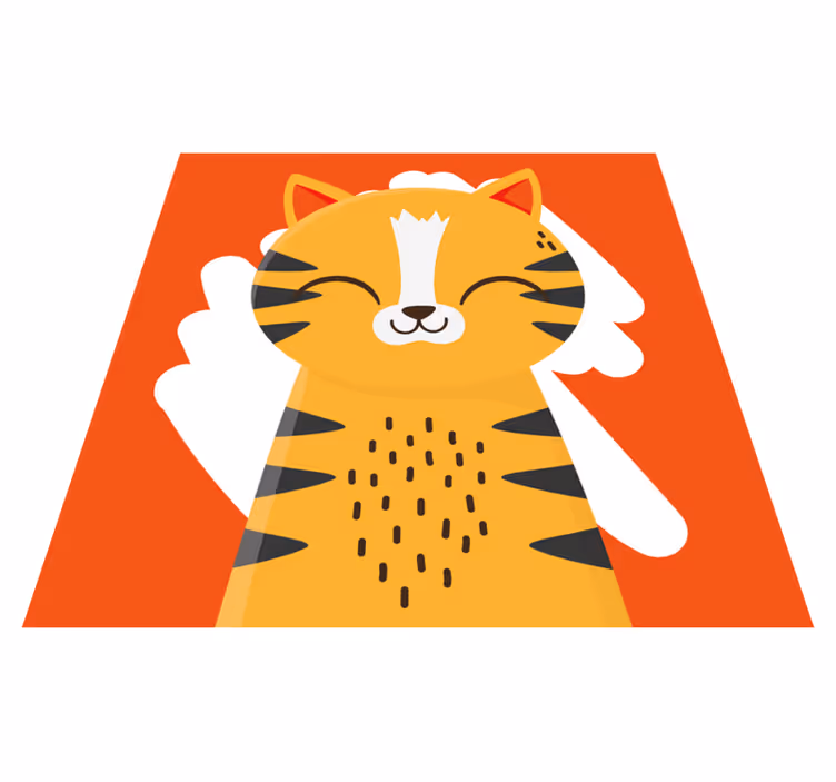 Alfombra vinílica bebé diseño de tigre feliz - TenVinilo