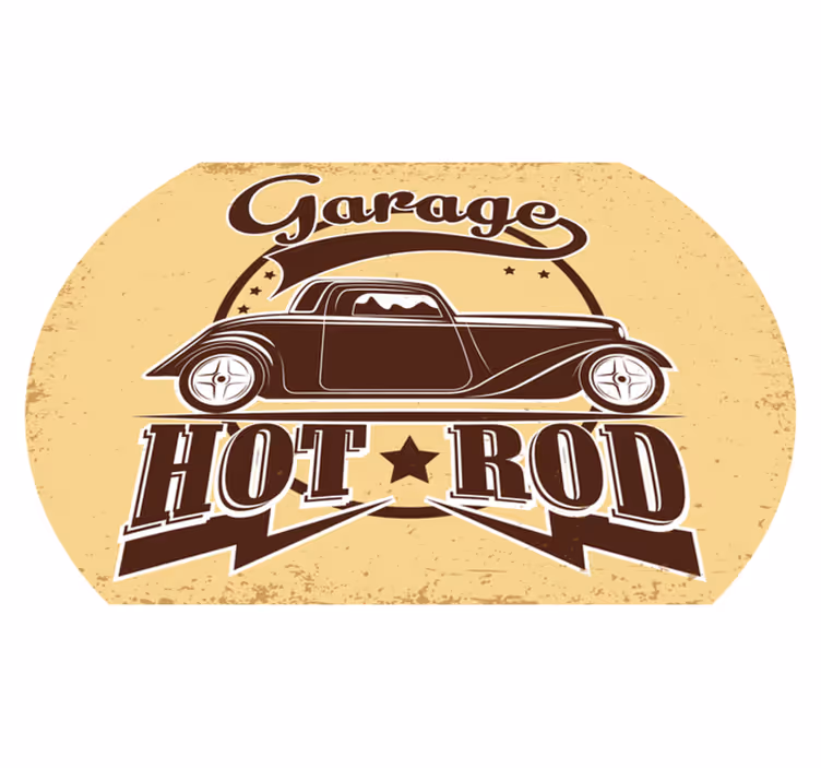 Alfombra vinílica vintage coche deportivo de garaje - TenVinilo