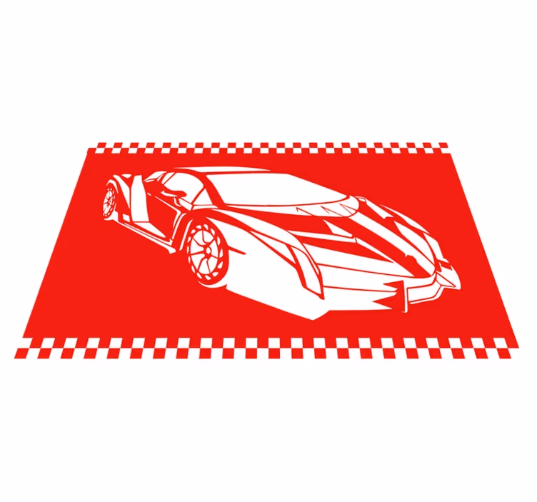 Alfombra vinílica juvenil tema de coche de carreras - TenVinilo