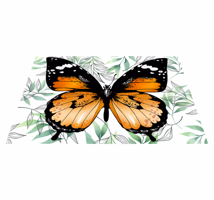 Aflombra vinílica animales exhibición de mariposas coloridas - TenVinilo