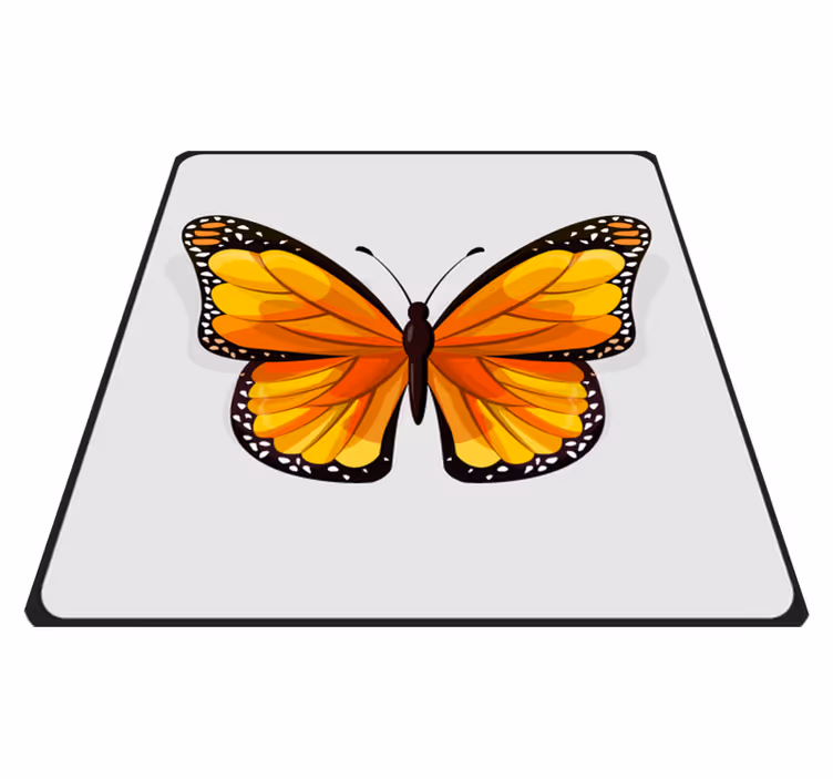 Alfombra vinilo cuadrada Mariposa amarilla y naranja - TenVinilo