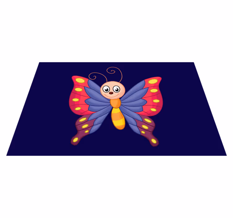 Alfombra vinílica infantil mariposa feliz volando - TenVinilo