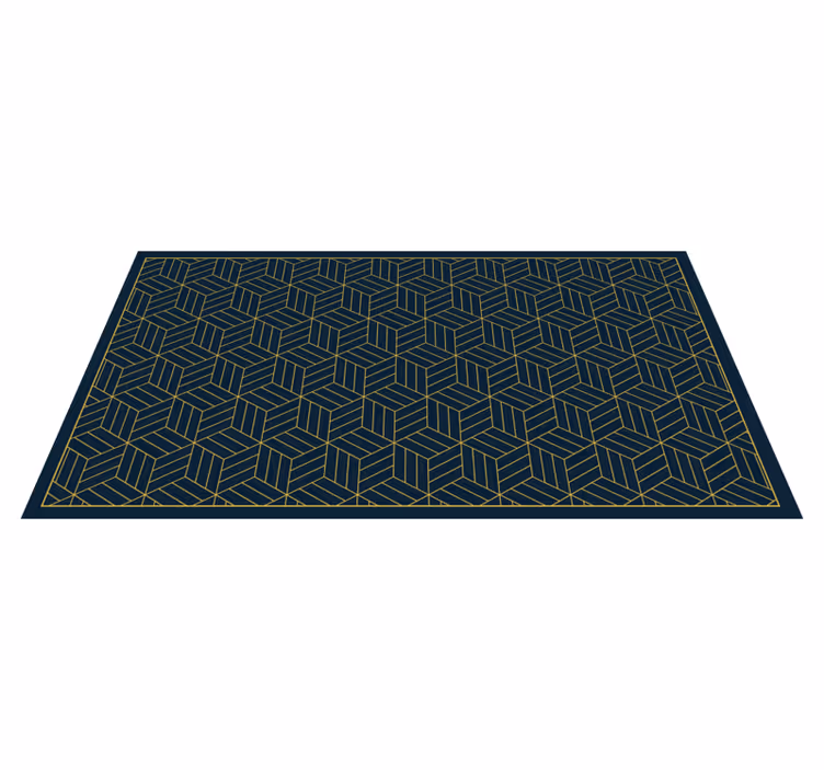 Alfombra vinílica salón Seamles patrón cúbico geométrico - TenVinilo