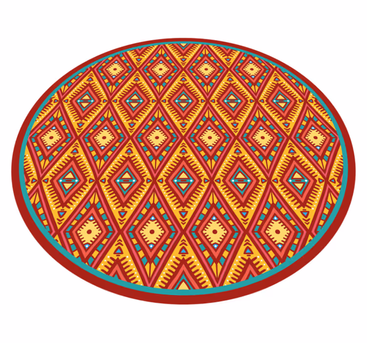 Alfombra vinílica étnica elemento tribal geométrico - TenVinilo