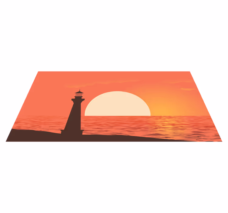Alfombra vinílica naturaleza vista del atardecer costero - TenVinilo