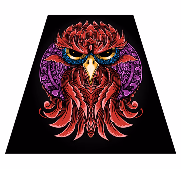 Aflombra vinílica animales emblema de búho elaborado - TenVinilo