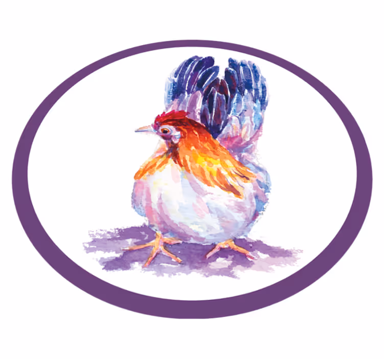 Aflombra vinílica animales pollo colorido - TenVinilo