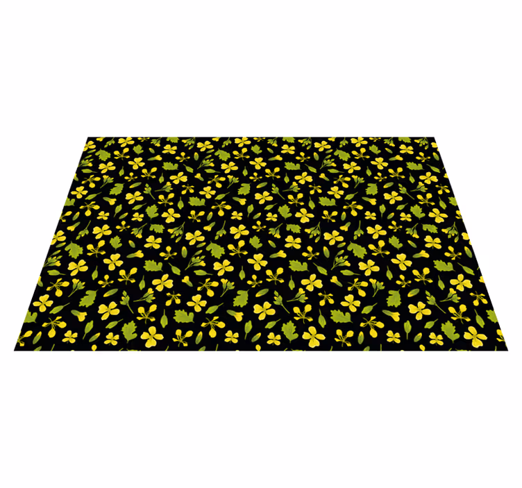 Alfombra vinílica naturaleza patrón floral vibrante - TenVinilo