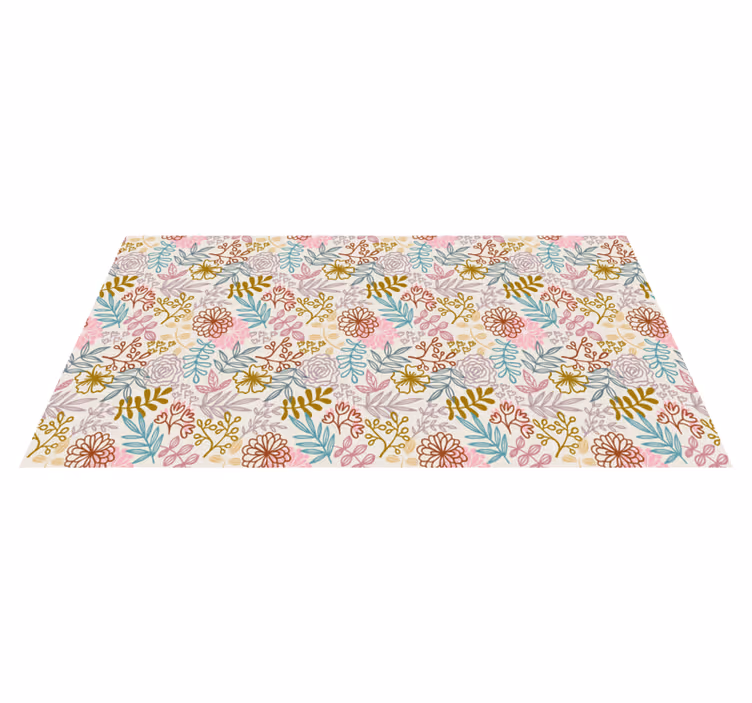 Alfombra vinílica dormitorio colección de patrones florales - TenVinilo