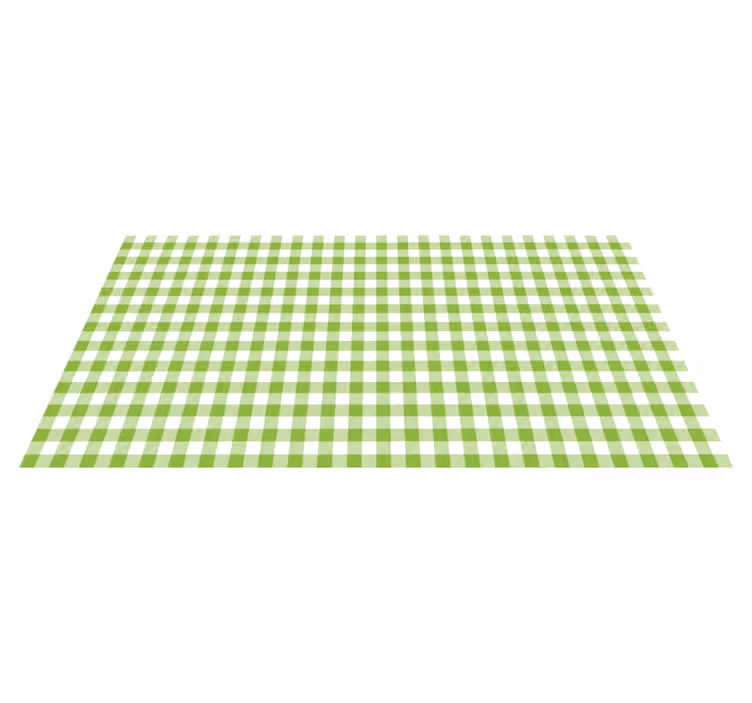 Alfombra vinilo cocina Diseño de cuadros verdes a cuadros - TenVinilo