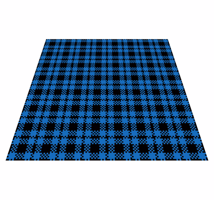 Alfombra vinílica hidráulica patrón de cuadros azules - TenVinilo