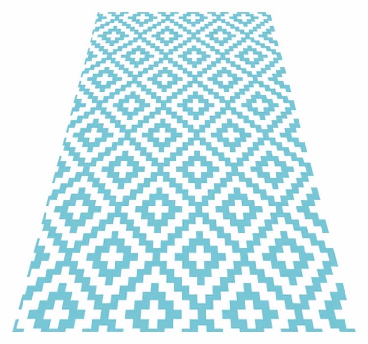 Alfombra vinílica nórdica Diseño azul claro y blanco - TenVinilo