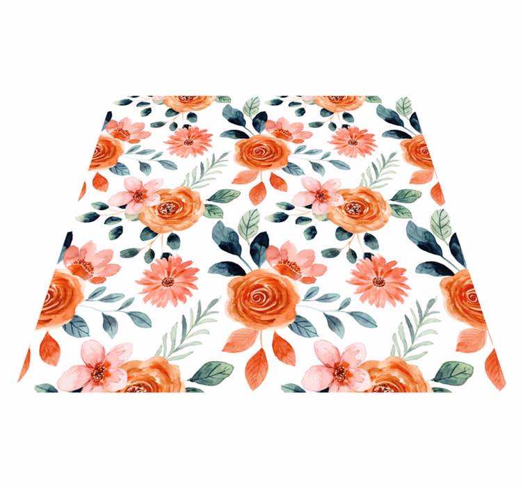 Alfombra vinílica flores delicia floreciente - TenVinilo