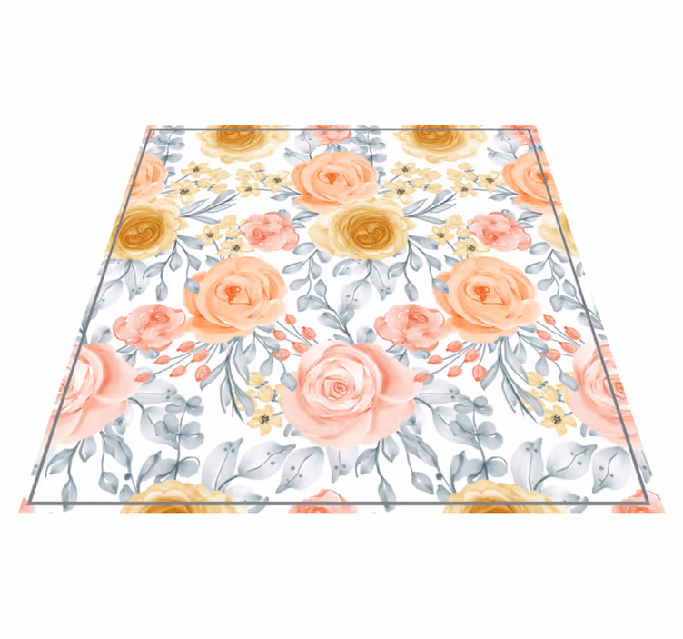 Alfombra vinílica flores tonos rosas florales - TenVinilo