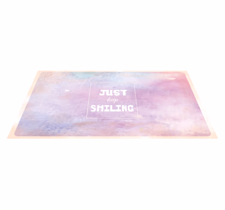 Alfombra vinílica con frase simplemente sigue sonriendo - TenVinilo