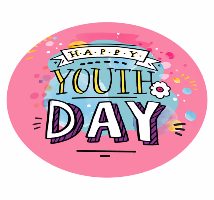 Alfombra vinílica con frase feliz día de la juventud - TenVinilo
