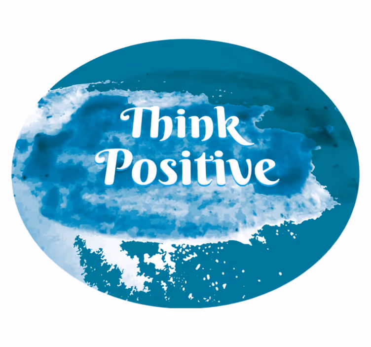 Alfombra vinílica con frase piensa positivo ahora - TenVinilo