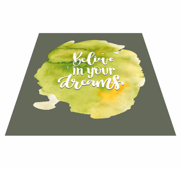 Alfombra vinílica con frase confiar en las aspiraciones - TenVinilo