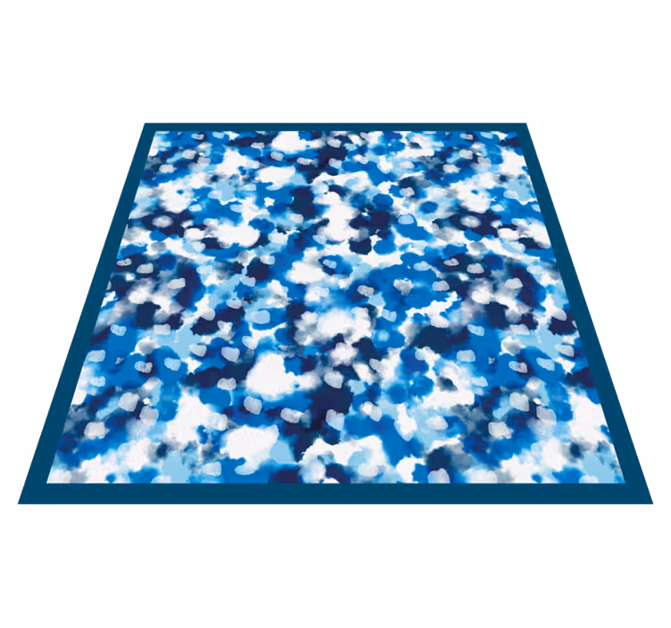 Alfombra vinílica infantil patrón de nubes azules - TenVinilo