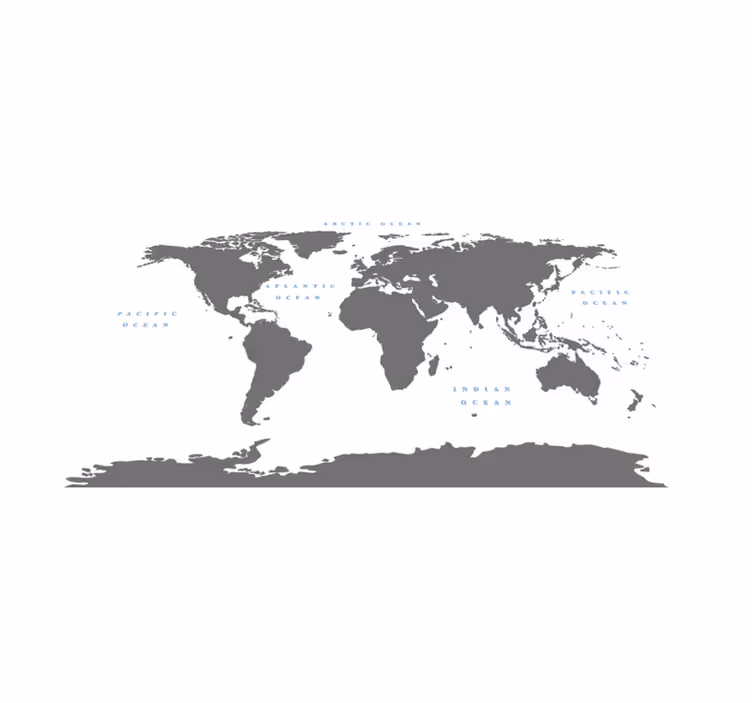 Alfombra vinílica salón mapa del mundo estilizado - TenVinilo