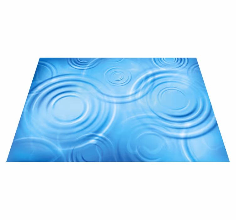 Alfombra vinilo recibidor Efecto de agua realista en azul - TenVinilo
