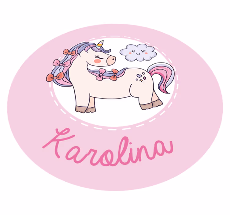 Alfombra vinílica personalizable unicornio con nombre - TenVinilo