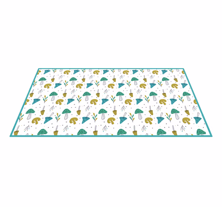 Alfombra vinílica naturaleza patrón de hongo juguetón - TenVinilo