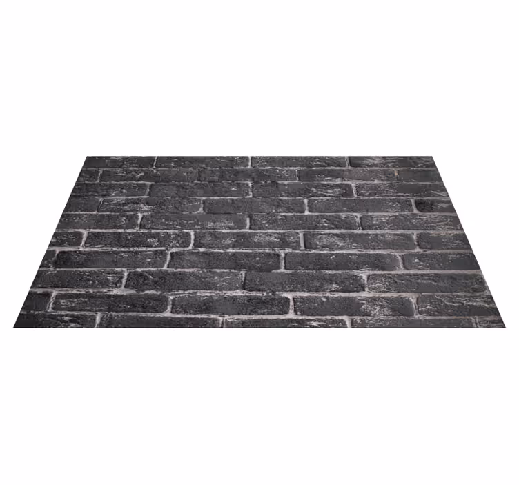 Alfombra vinílica imitación piedra ladrillo negro elegante - TenVinilo