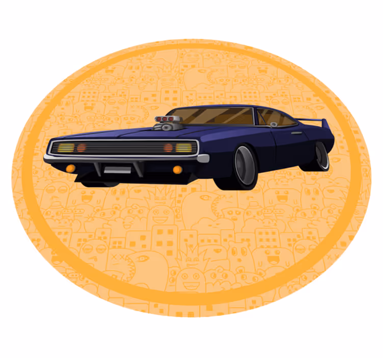 Alfombras vinílicas modernas Dibujos animados de coche corriendo  - TenVinilo