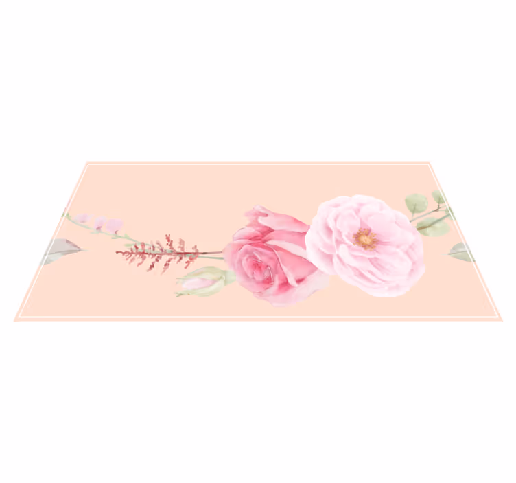 Alfombra vinílica flores flores de tonalidad rosa ruborizado - TenVinilo