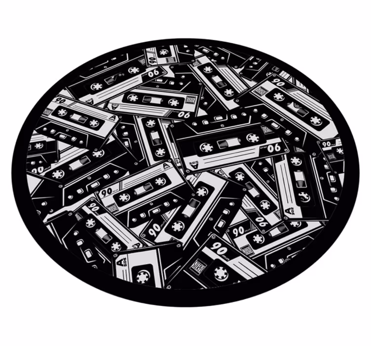 Alfombra vinílica infantil concepto de cassette tape - TenVinilo