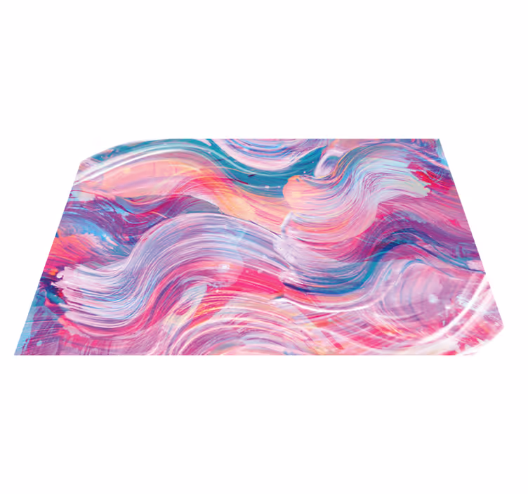 Alfombra vinílica imitación curvas abstractas vibrantes - TenVinilo