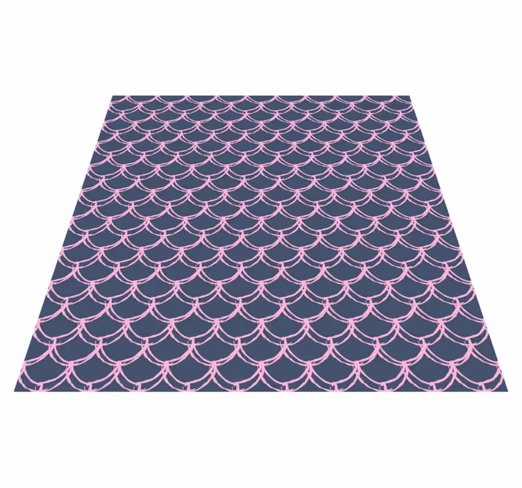 Alfombra vinílica baño líneas scallop rosas - TenVinilo