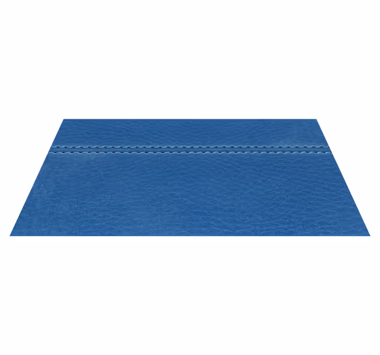Alfombra vinílica imitación con costura azul de piel - TenVinilo