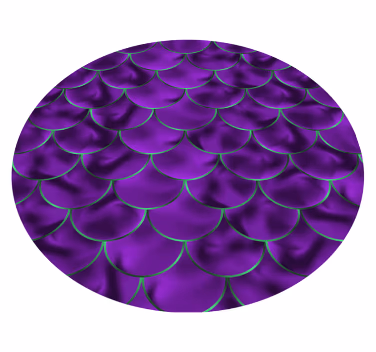 Alfombra vinílica redonda motivo de concha morado - TenVinilo