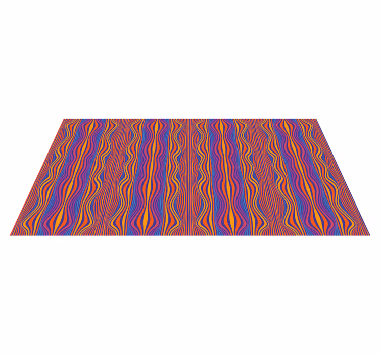 Alfombra vinílica geométrica líneas onduladas vibrantes - TenVinilo
