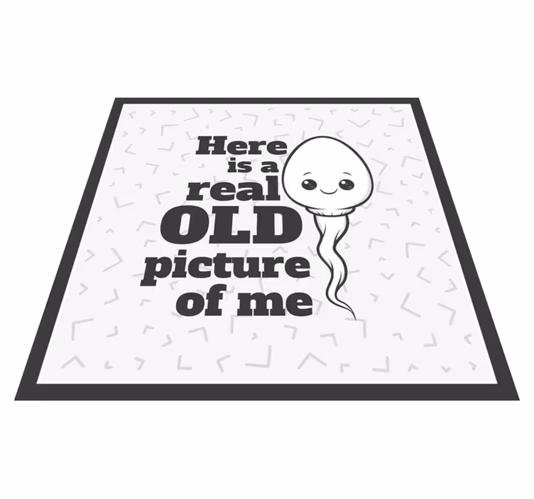 Alfombra vinílica con frase esperma foto antigua real - TenVinilo