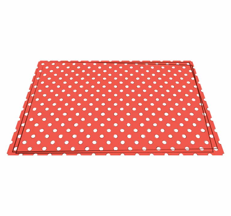 Alfombra vinílica vintage Lunares blancos retro fondo rojo - TenVinilo
