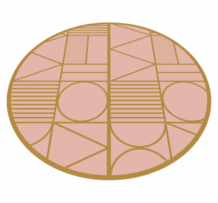 Alfombra vinílica geométrica motivo rosa - TenVinilo