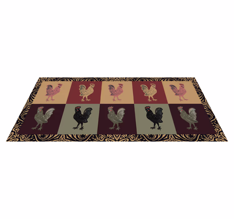 Aflombra vinílica animales patrón de pollo colorido - TenVinilo