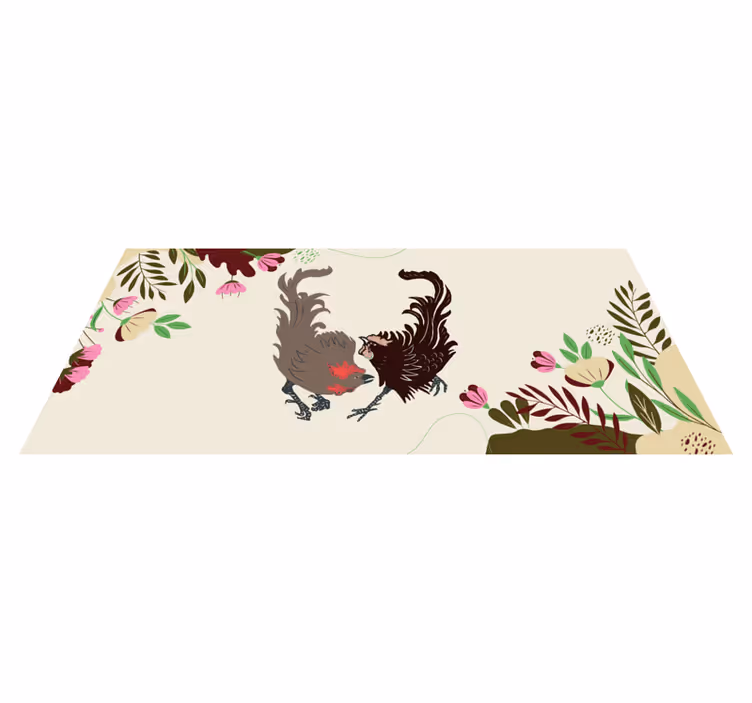 Aflombra vinílica animales escena floral de palomas - TenVinilo