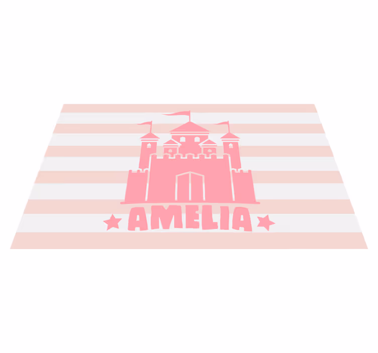 Alfombra vinílica personalizable Castillo monocolor con princesas - TenVinilo