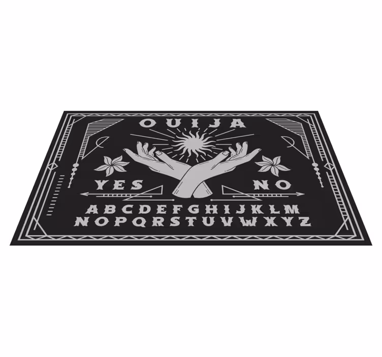 Alfombra vinílica vintage Tablero de ouija blanco y negro - TenVinilo