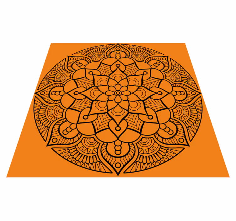 Alfombra vinílica mandala patrón mandarina - TenVinilo