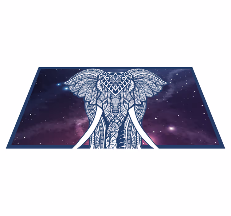 Alfombra vinílica personalizable arte intrincado de elefante - TenVinilo